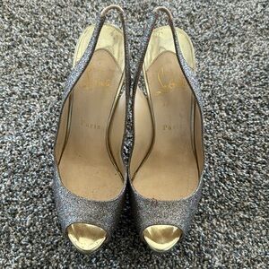 Platform glitter peep toe louboutins